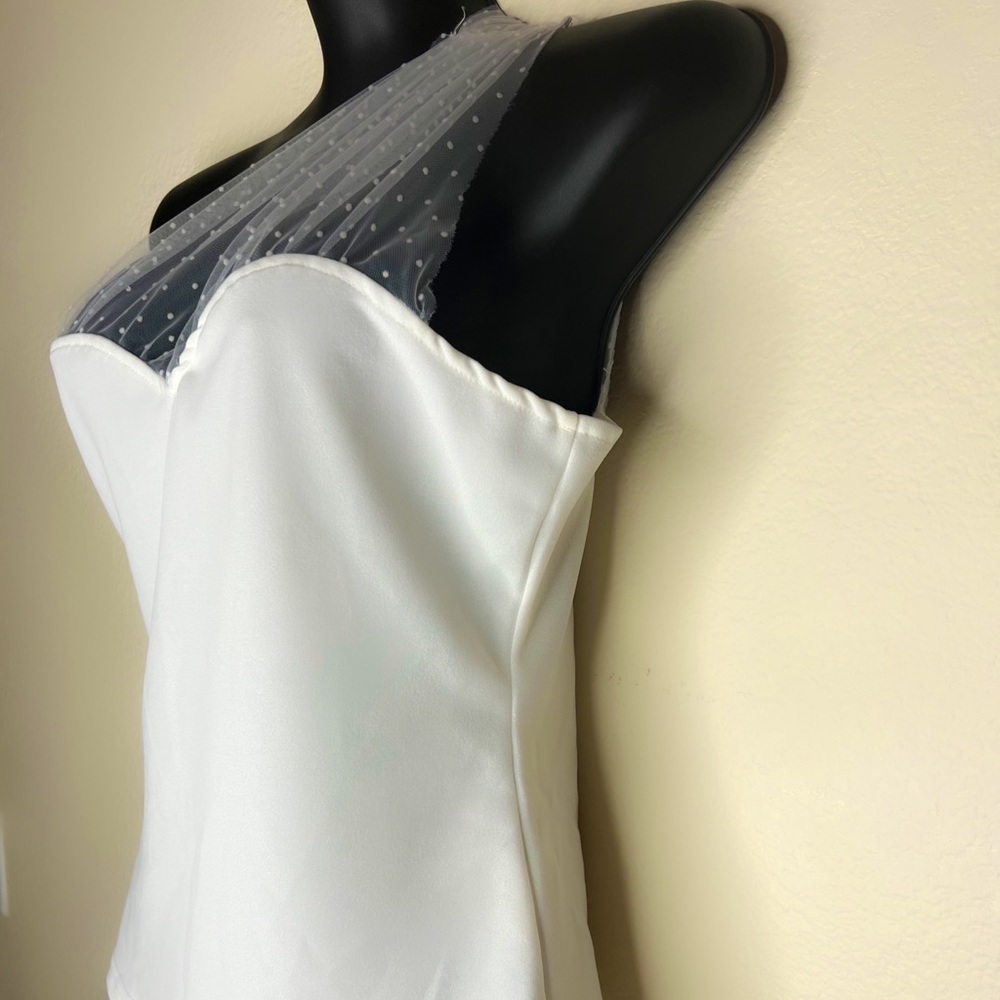 One Shoulder Mesh Top - Picture 4 of 9